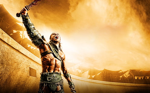 guerreiro, gladiador, Spartacus, areia e sangue, Spartacus: deuses da arena, HD papel de parede HD wallpaper