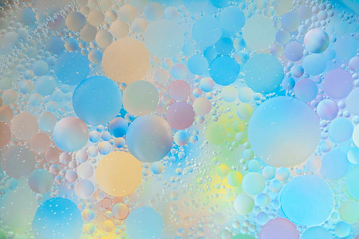 Paint, oil, water, water, bubbles, paint, oil, abstraction, the air, HD wallpaper