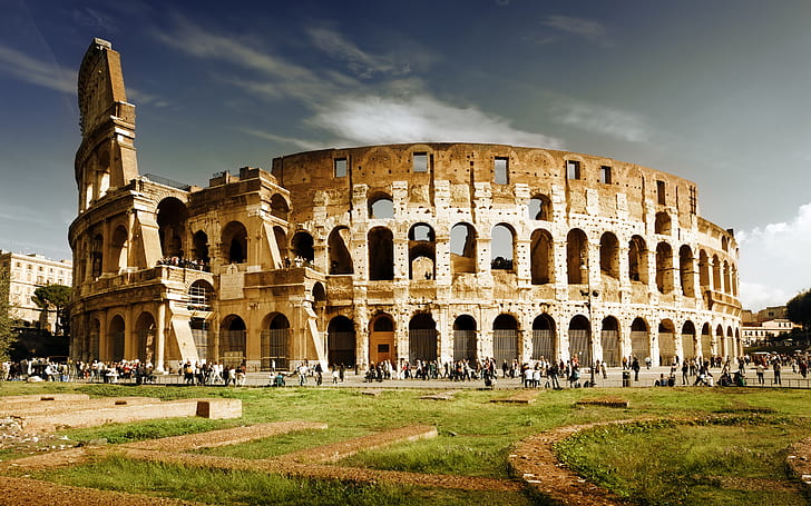 Touristische Attraktionen, das Kolosseum, Italien, Tourist, Sehenswürdigkeiten, Kolosseum, Italien, HD-Hintergrundbild