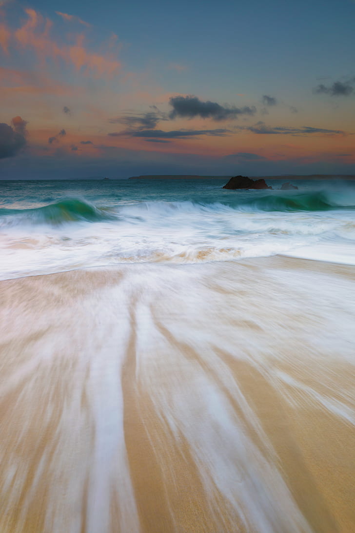 Sea painting photography, Porthgwidden, Beach, Portrait, Sea, painting, photography, andi, com, atlantic, campbell, jones, coast, cornwall, st ives, uk, island, nature, wave, sunset, sand, coastline, water, scenics, summer, landscape, tropical Climate, sky, beauty In Nature, outdoors, seascape, HD wallpaper