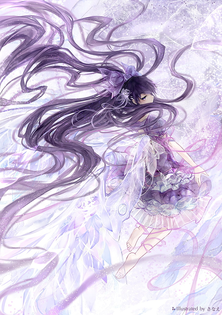 girl with purple hair anime wallpaper, Date A Live, Yatogami Tohka, HD wallpaper