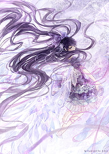 紫色の髪のアニメの壁紙を持つ少女、デート・ア・ライブ、夜刀神十香、 HDデスクトップの壁紙 HD wallpaper
