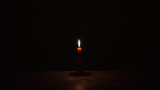 candles, table, black, dark, HD wallpaper HD wallpaper