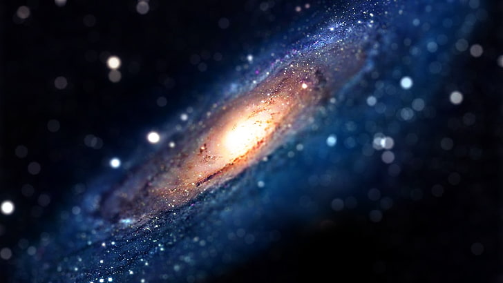 Andromeda, Galaxie, Glitzer, Weltraum, Sterne, Tilt Shift, HD-Hintergrundbild