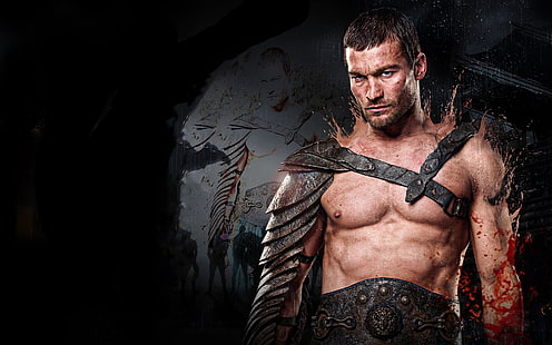 schwarze Rüstungstapete der Frauen, Krieger, Gladiator, Spartacus, Sand und Blut, HD-Hintergrundbild HD wallpaper