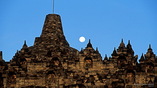 Храм Боробудур, Индонезия, Азия, HD обои HD wallpaper