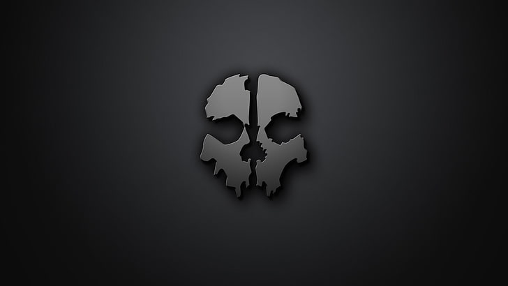 artwork, call of duty, Call Of Duty: Ghosts, Dishonored, Gray Background, minimalism, skull, HD wallpaper