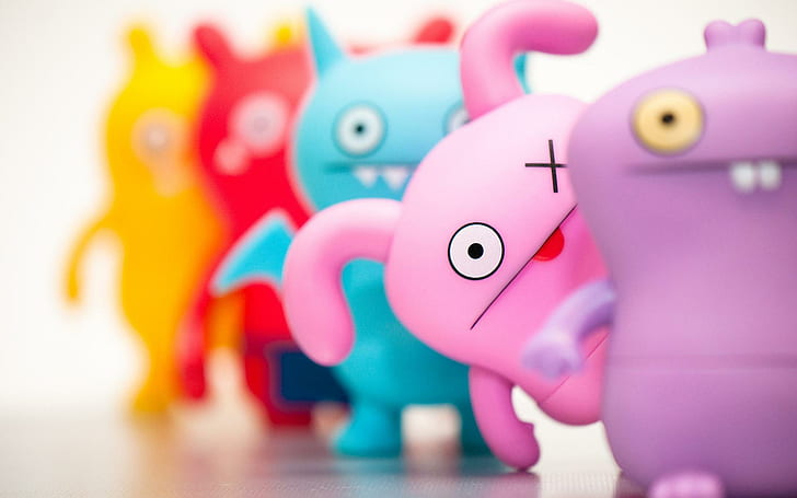 Funny Toys, five monster toy figure, funny, toys, HD wallpaper
