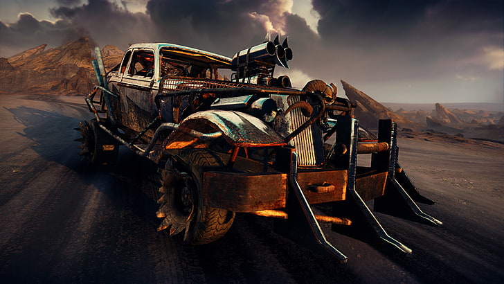 gray vehicle painting, machine, desert, Mad Max, Fury Road, Road rage, HD wallpaper