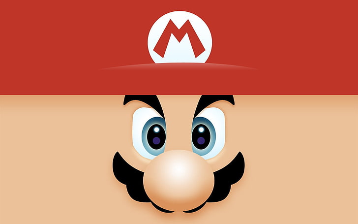 Super Mario digital tapeter, Super Mario, digital konst, ansikte, Nintendo, videospel, mustasch, HD tapet