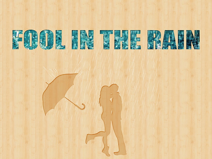rain, umbrella, Led Zeppelin, HD wallpaper