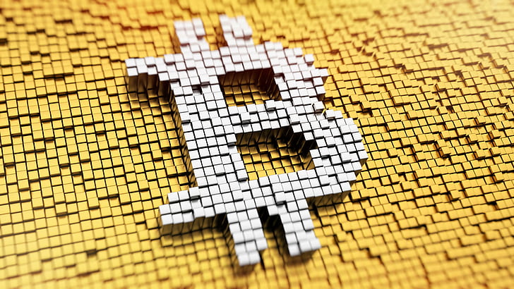 ビットコイン、3D、ロゴ、お金、暗号通貨、 HDデスクトップの壁紙