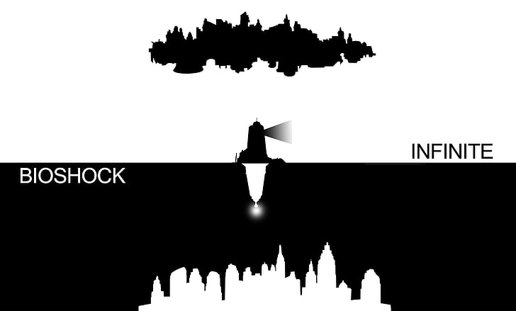 черно-белые видеоигры bioshock восхищение маяки работа bioshock бесконечная колумбия букер d видеоигры Bioshock HD Art, черно-белое изображение, видеоигры, bioshock, восторг, маяки, HD обои