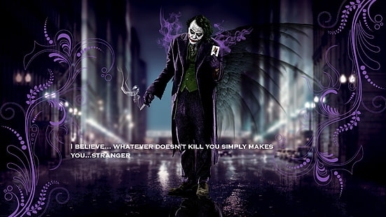 the Joker sfondo digitale, citazione, arte vettoriale, Joker, The Dark Knight, MessenjahMatt, film, Heath Ledger, Sfondo HD HD wallpaper