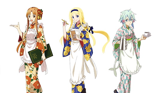 소드 아트 온라인, 소드 아트 온라인 : Alicization, Alice Zuberg, Asuna Yuuki, Shino Asada, Sinon (Sword Art Online), HD 배경 화면 HD wallpaper