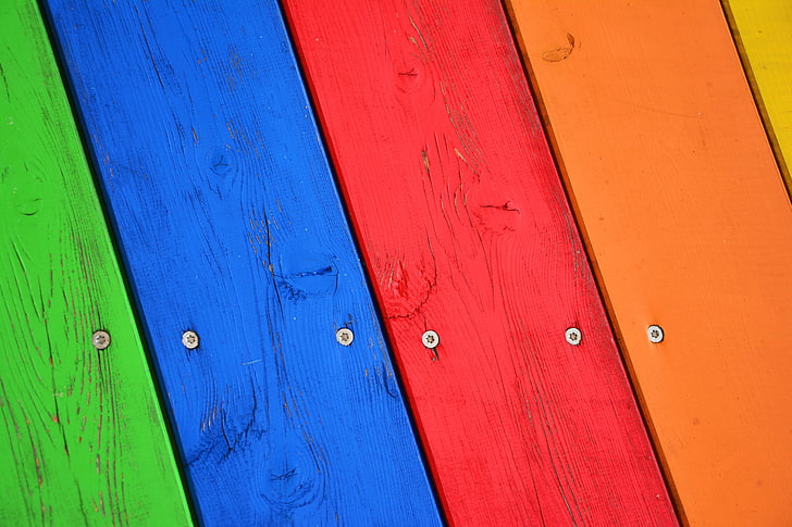 multicolored wooden board, texture, wooden, board, bright, HD wallpaper