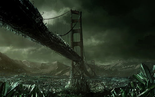 Command & Conquer, Command & Conquer 3, Bridge, Crystal, Dark, Destruction, Post Apocalyptic, 공상 과학, HD 배경 화면 HD wallpaper