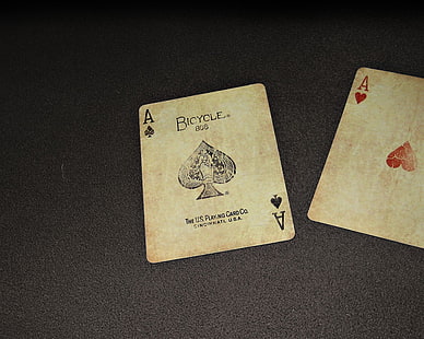 Bicycle brand ace of spades and hearts playing cards, cards, poker, playing cards, HD wallpaper HD wallpaper