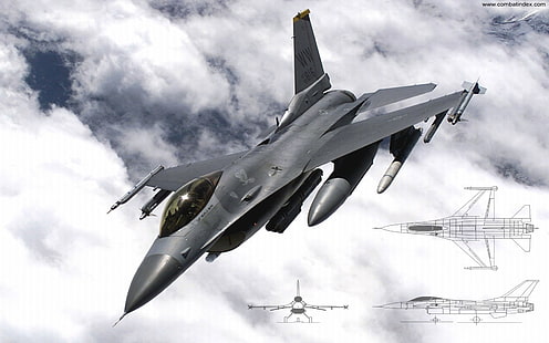 เครื่องบินพลศาสตร์ทั่วไป F-16 Fighting Falcon เครื่องบินทหาร, วอลล์เปเปอร์ HD HD wallpaper