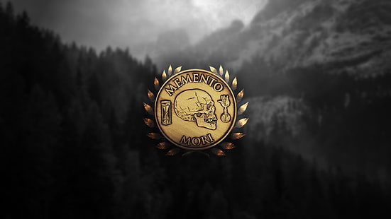 Memento Mori, moneta, oro, monocromatico, foresta, Sfondo HD HD wallpaper
