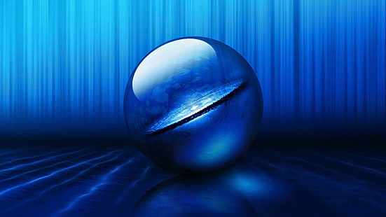 Фиолетовый шар, иллюстрация синей сферы, аннотация, 1920x1080, шар, HD обои HD wallpaper
