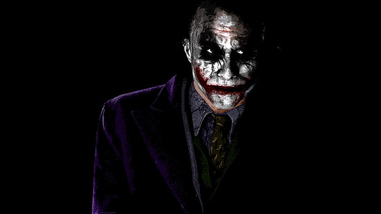 top con colletto viola da uomo, The Dark Knight, Joker, film, Sfondo HD HD wallpaper
