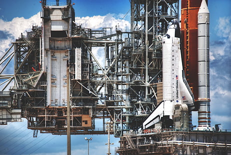 مكوك الفضاء الأبيض ، الصاروخ ، أمريكا ، المكوك ، ناسا ، الولايات ، المتحدة، خلفية HD HD wallpaper