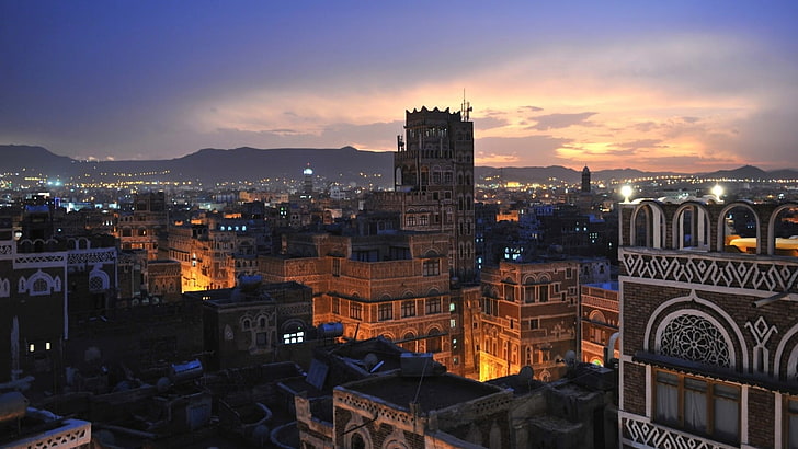 Jemen, zmierzch, miasto, aden, Tapety HD