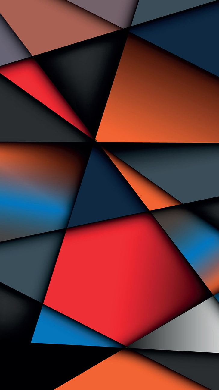 papel tapiz digital abstracto multicolor, pantalla de retrato, resumen, arte digital, geometría, triángulo, líneas, Fondo de pantalla HD, fondo de pantalla de teléfono