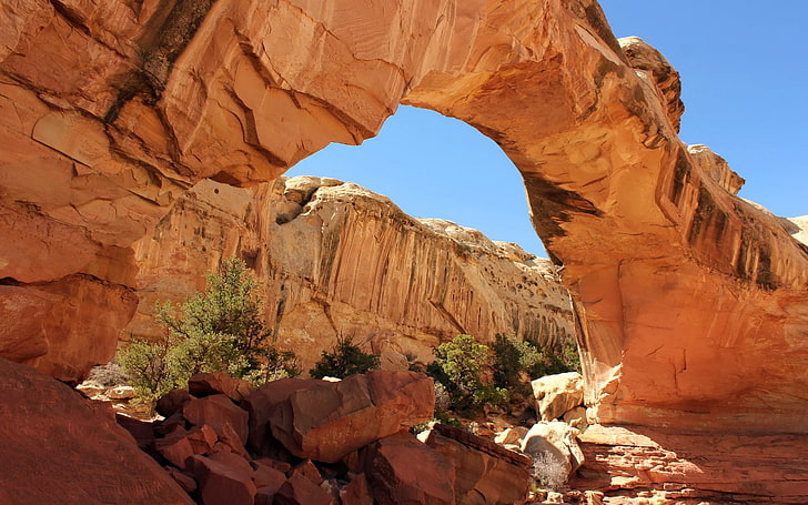 estructura de arco marrón, roca, naturaleza, paisaje, Fondo de pantalla HD
