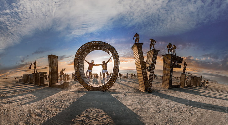 Burning Man, cinta, gurun, gay, Wallpaper HD