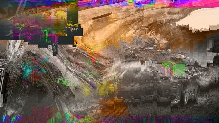 glitch art, abstract, LSD, HD wallpaper