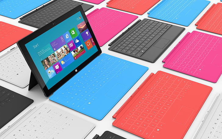 Tablet Microsoft Surface, niebiesko-czarny Windows Surface 2, komputery, Microsoft, tablet, Tapety HD