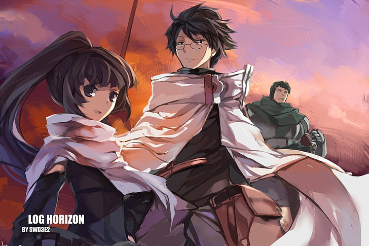 Log Horizon, Shiroe, Akatsuki, Naotsugu, anime, swd3e2, HD wallpaper