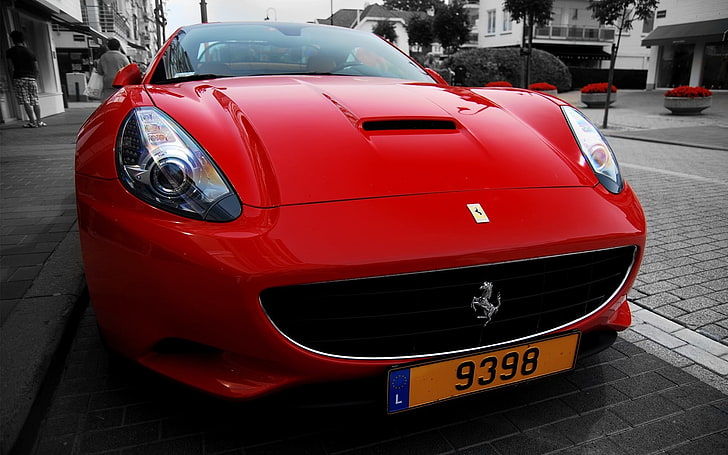 roter Ferrari-Sportwagen, Auto, Ferrari, rot, Ferrari California, HD-Hintergrundbild