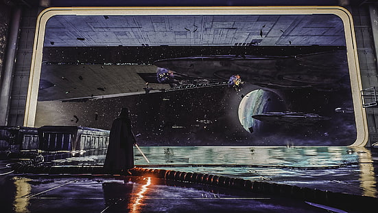 Star Wars poster, arte digitale, opere d'arte, Star Wars, Darth Vader, film, distruzione, Sfondo HD HD wallpaper
