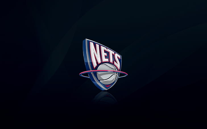 Лого на New Jersey Nets, лого на Brooklyn Nets, фон, лого, черно, nba, HD тапет