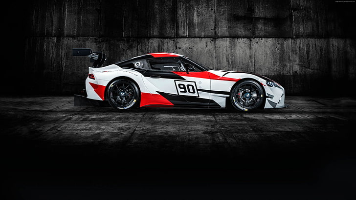 Konsep Toyota GR Supra Racing, 4K, Geneva Motor Show 2018, Wallpaper HD