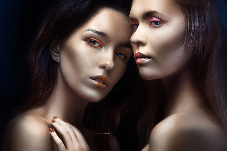 Frauen, Modell, Make-up, Alexander Drobkov, Porträt, Gesicht, zwei Frauen, HD-Hintergrundbild