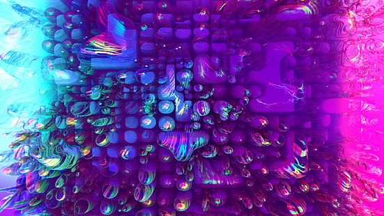 Neon Bubbles, Bubbles, Neon, Wallpaper HD HD wallpaper