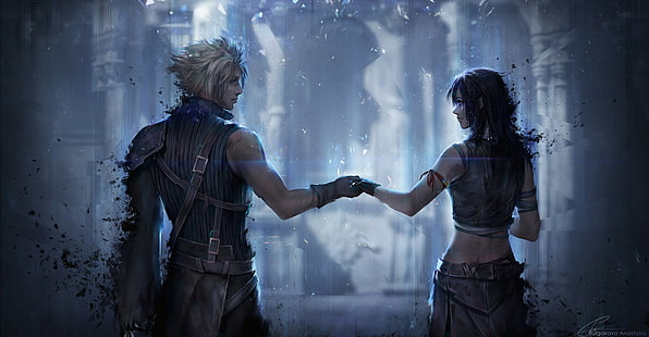 วอลล์เปเปอร์ Final Fantasy, Cloud Strife, Tifa Lockhart, วอลล์เปเปอร์ HD HD wallpaper