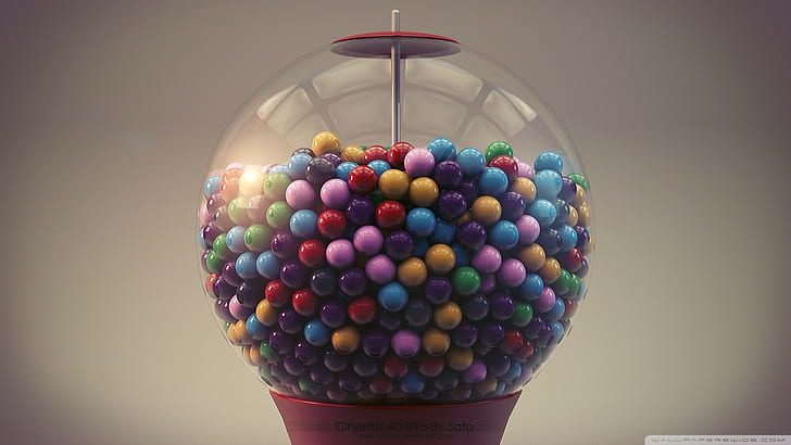 guma balonowa, kulki, sztuka cyfrowa, render, 3D, CGI, Tapety HD