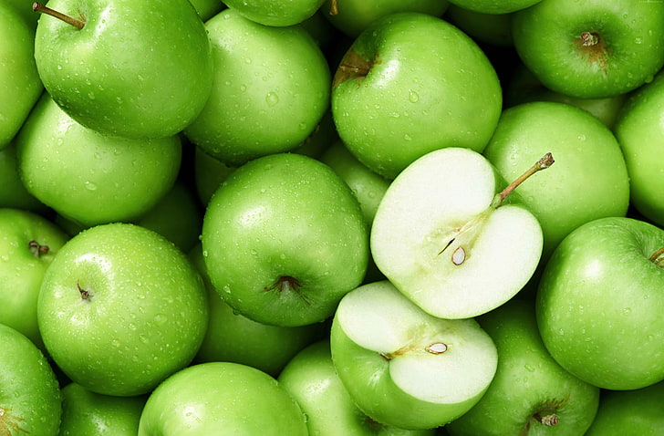5k, apples, green, HD wallpaper