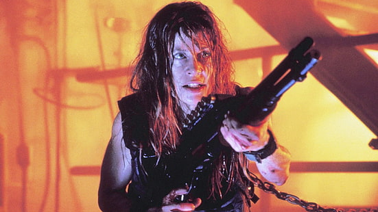 Terminator ، Terminator 2: يوم القيامة ، ليندا هاميلتون ، سارة كونور، خلفية HD HD wallpaper