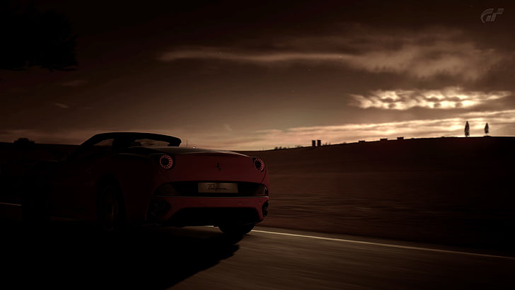 Sonnenaufgang Autos Fahrzeuge Ferrari Kalifornien Gran Turismo 5 Toscana 3840x2160 Videospiele Gran Turismo HD Art, Autos, Sonnenaufgang, HD-Hintergrundbild