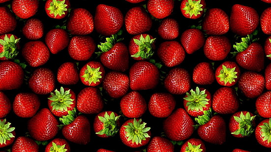 bär, jordgubbe, frukt, ätbar frukt, producera, mat, jordgubbar, saftig, söt, dessert, färsk, friska, diet, HD tapet HD wallpaper