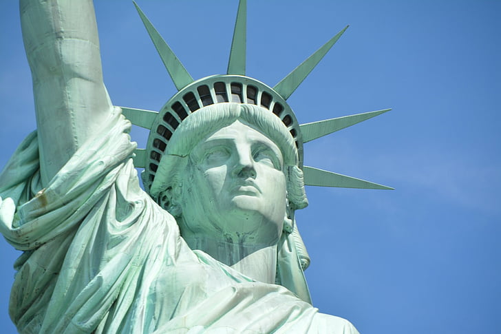 صنع الإنسان ، تمثال الحرية ، عن قرب ، نصب تذكاري ، نيويورك ، نحت ، الولايات المتحدة الأمريكية، خلفية HD