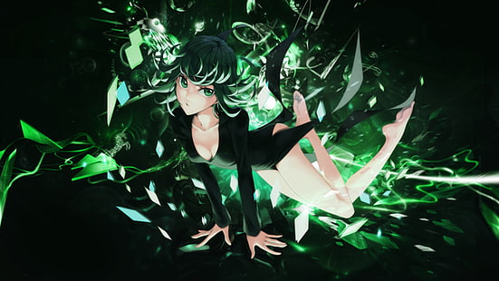 Аниме, Человек с одним ударом, Зеленые волосы, Тацумаки (Человек с одним ударом), HD обои HD wallpaper