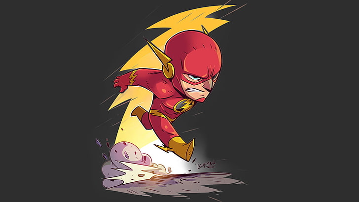 DC Ilustrasi Flash, chibi, Flash, The Flash, DC Comics, Wallpaper HD