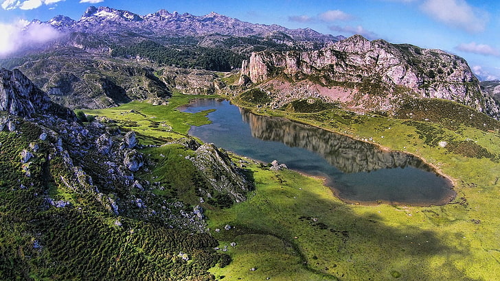 asturias, covandoga, lagos, naturaleza, Tapety HD